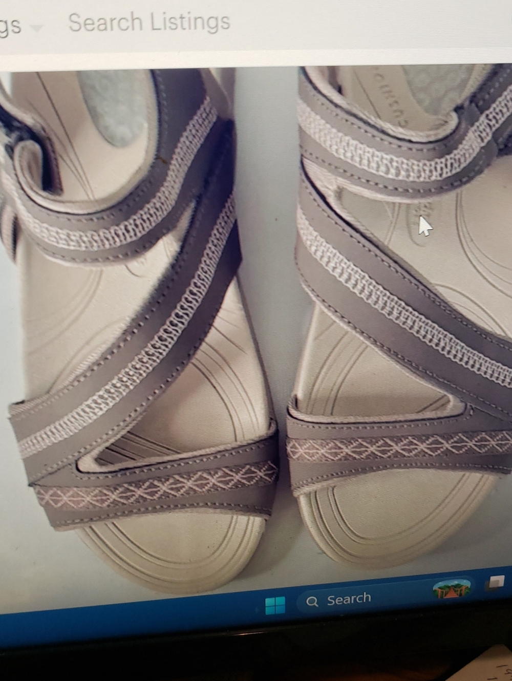 DR. SCHOLL'S GEL CUSHION WOMEN'S GRAY SANDALS SIZE 7.5 VELCRO CLOSURE